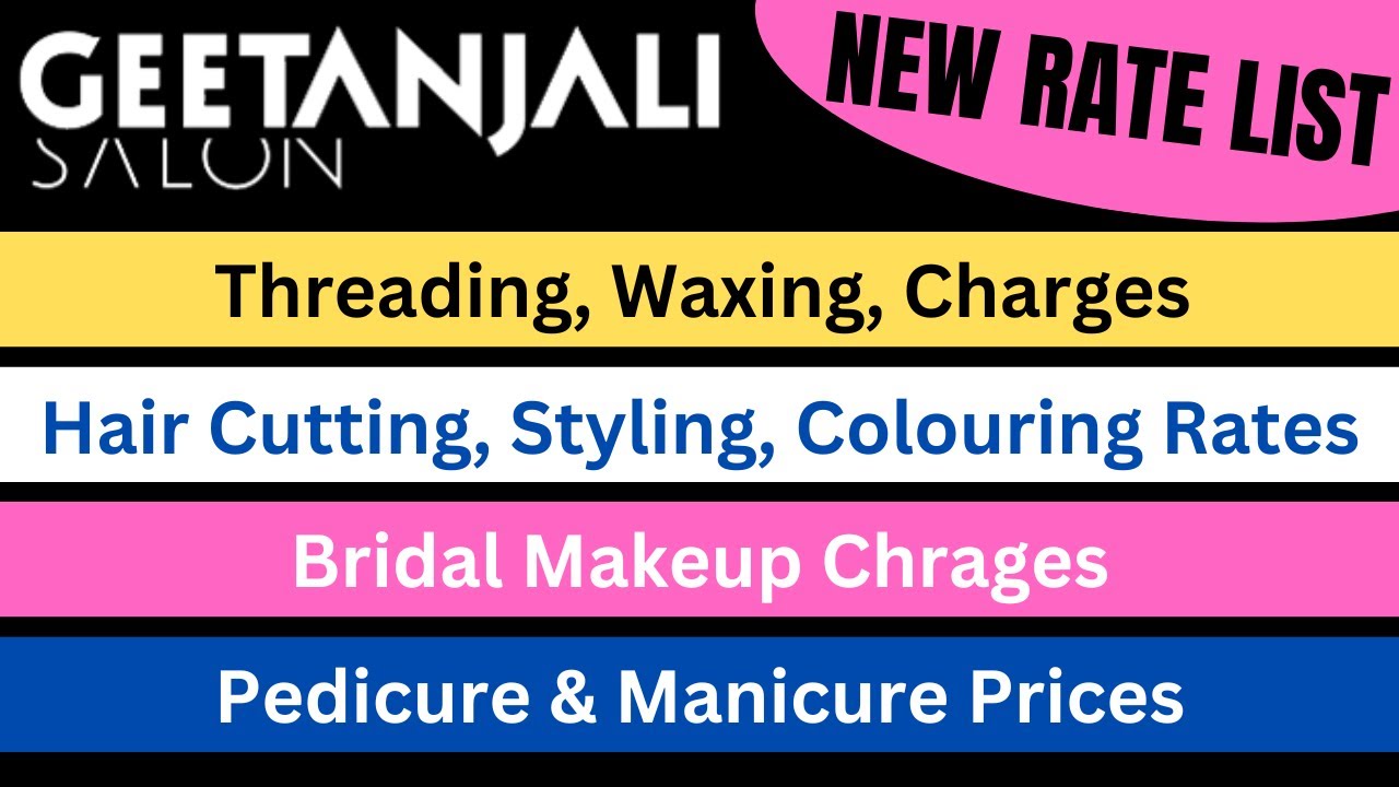 Geetanjali Salon Price List | Services | Hair Cut | Facial | Hair SPA |  Pedicure Charges 2022 - 2023 - YouTube