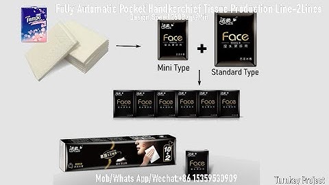 High Speed Fully Automatic Tempo Pocket Handkerchief Paper Tissue Production Line