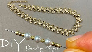 Beaded Leaf Necklace Tutorial: How to Make Pearl Necklace at Home using Seed Beads