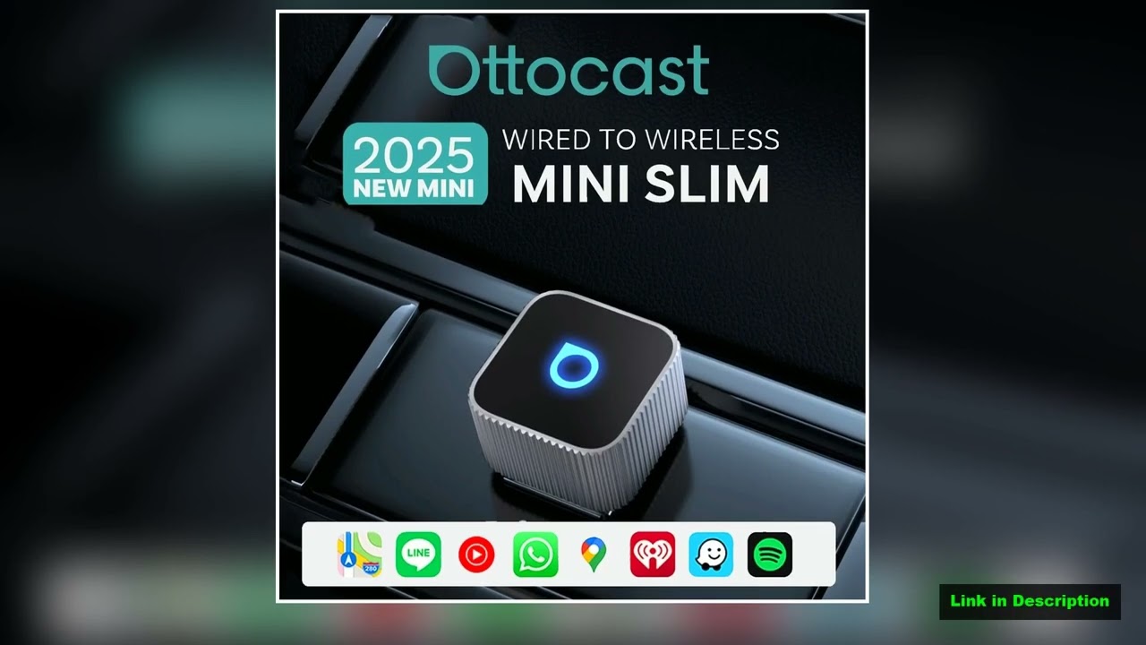 Ottocast Mini Slim Wireless Adapter Wireless CarPlay Android Auto For OEM Car Plug and Play WiFi