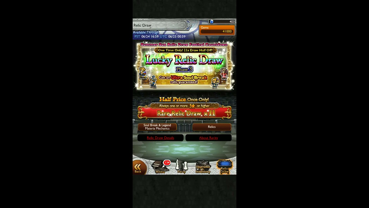FFRK Global - Summer Sun Relic Draw Countdown Phase 3 - YouTube