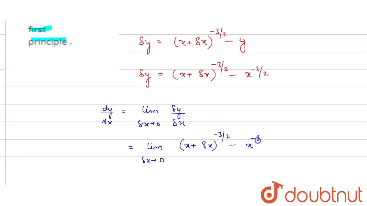 Find the derivative of `x^(3//2)` from the first principle . YouTube