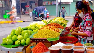 Best Collection of Mouthwatering Sour Fruits with Spicy Dipping Sauce | Popular Cambodian Snacks