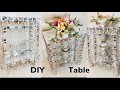 Dollar Tree DIY Glam LED Entryway Table | Using Garden Fences & Traveling Cups | Home Decor 2021