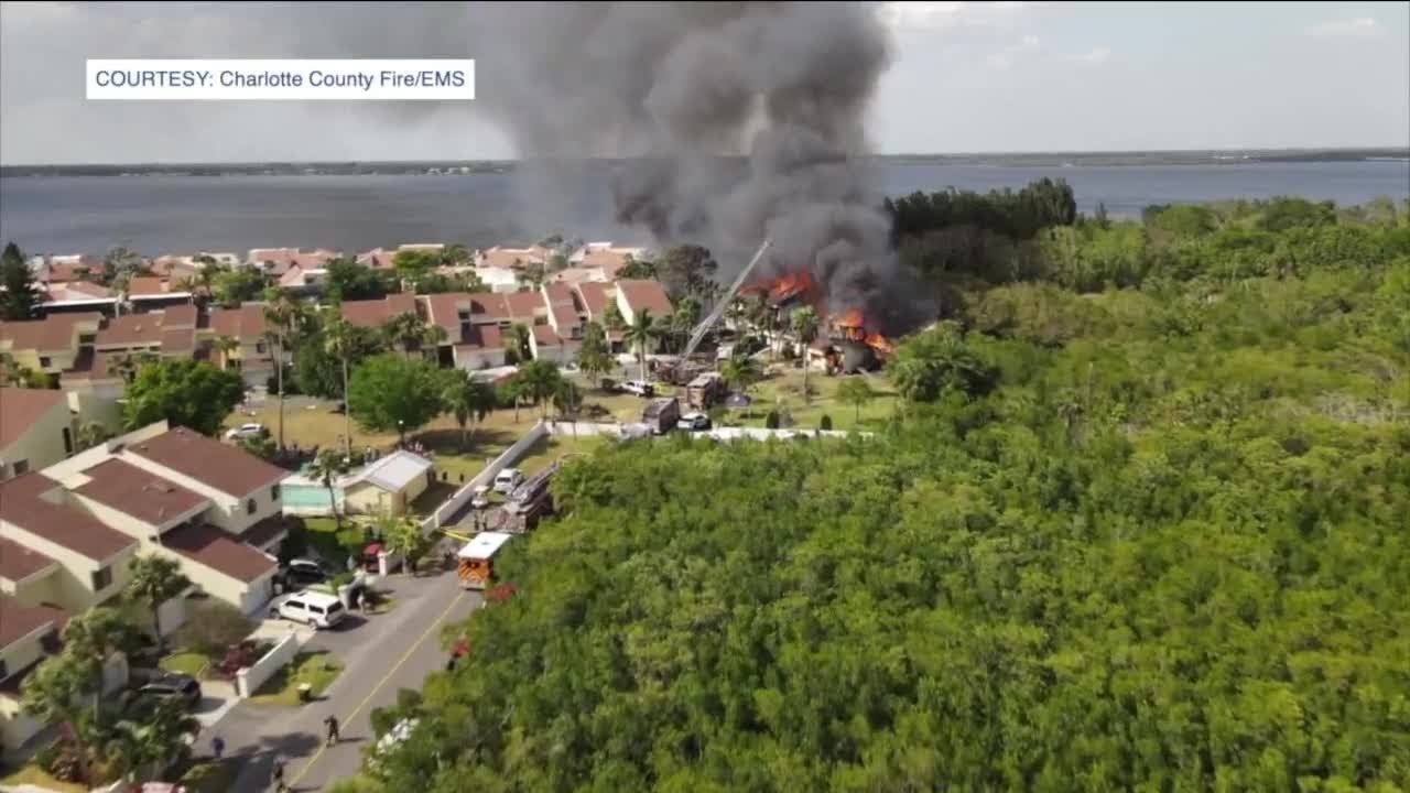 8 units destroyed in Punta Gorda condo fire - YouTube