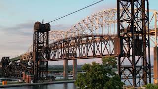 Sault Locks Train Bridge goes up. 2023