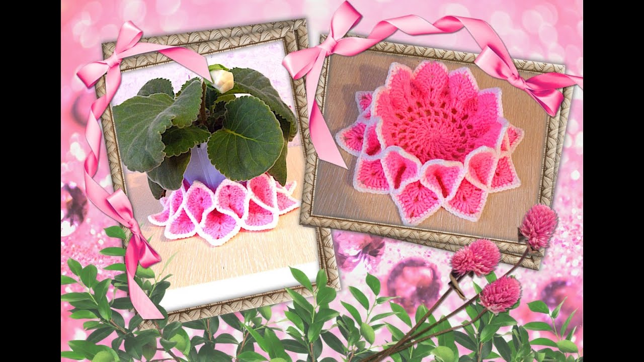 Шикарная объемная салфетка крючком.