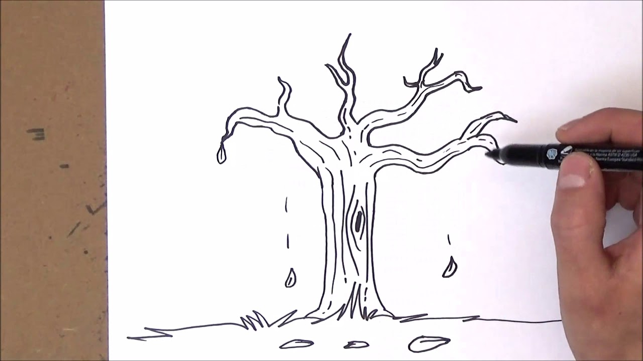 How To Draw A Leafless Tree Easy