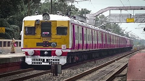 Conventional old 12 Coach EMU train with new Yellow & Pink Colour | Eastern Railways