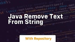 java remove text from string