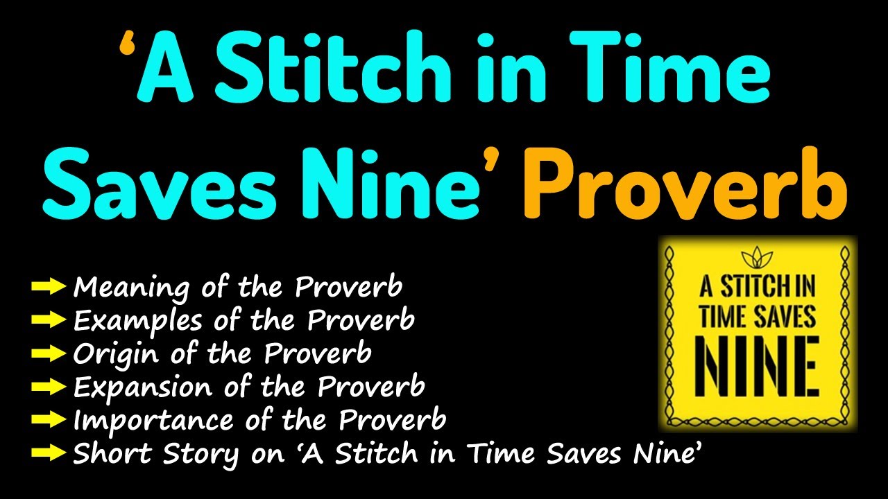 Nine a time stitch in 意思 saves a stitch