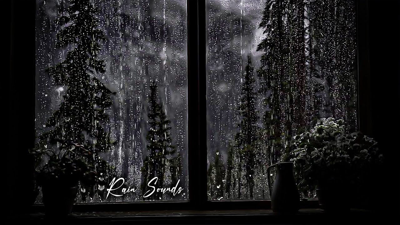 Атмосфера сильного дождя и грозы 🌧️ Расслабляющий шум дождя за окном с раскатами грома