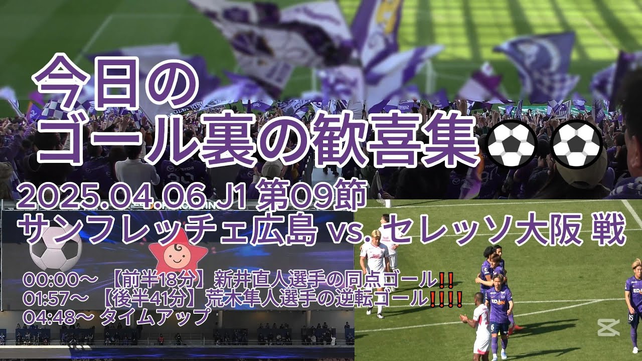 今日のゴール裏の歓喜集⚽⚽ 2025.04.06 J1 第09節 #サンフレッチェ