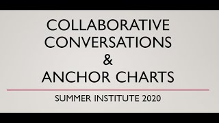Collaborative Conversations and Anchor Charts