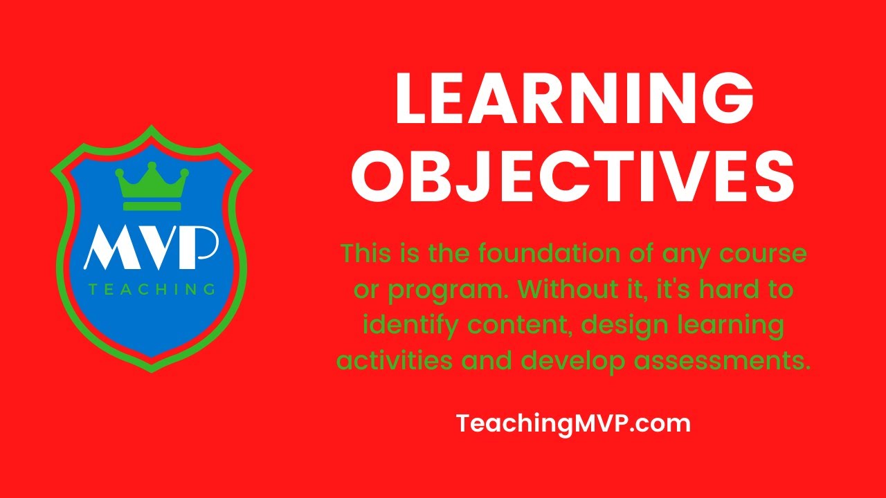 TeachingMVP - Learning Objectives 