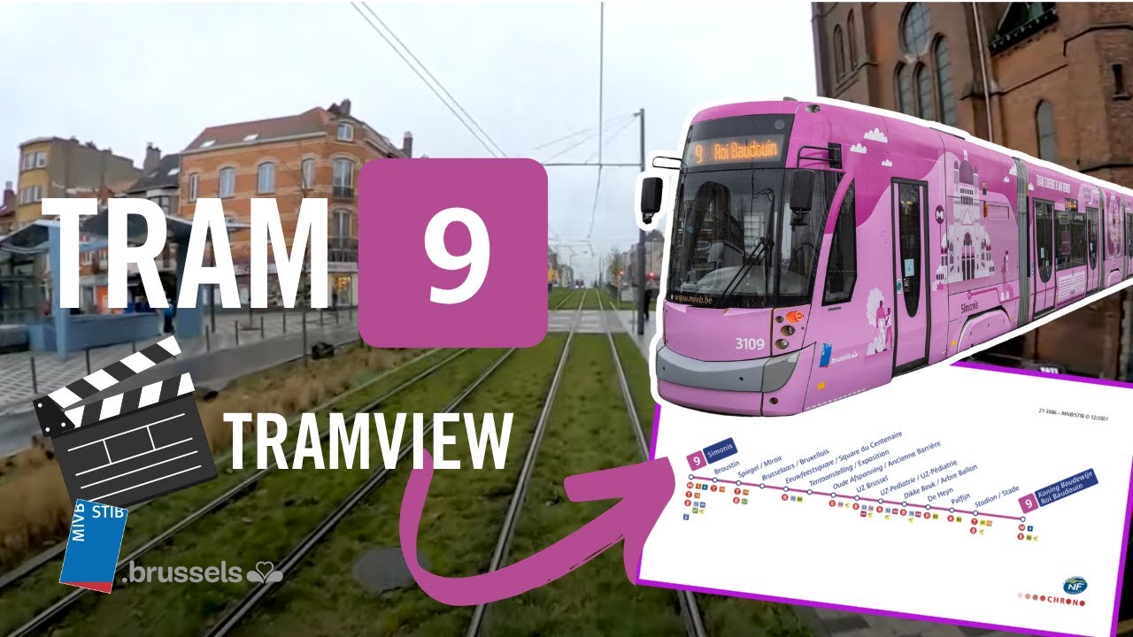 🚊 Tram 9 : NEW line Simonis - Roi Baudouin/Koning Boudewijn [tramview] HD Brussels