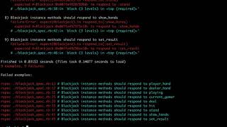 Ruby programming with RSpec - Blackjack Part 9 (((Hand runner / blackjack class))) Details