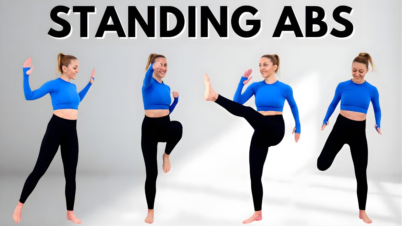 🔥20 Min STANDING ABS CARDIO for Ab Lines, Small Waist & Flat Belly🔥KNEE FRIENDLY🔥NO JUMPING🔥