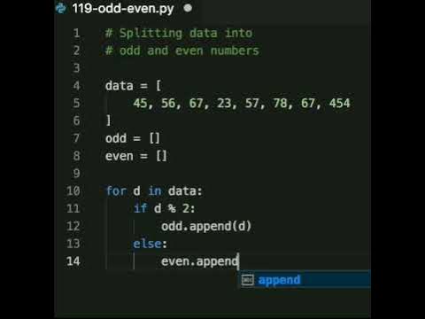 In Python To detect if the number if odd or even, you can use the ...