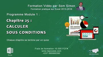 Formation Microsoft Excel 1 : Calculer sous conditions [LePousse.com]
