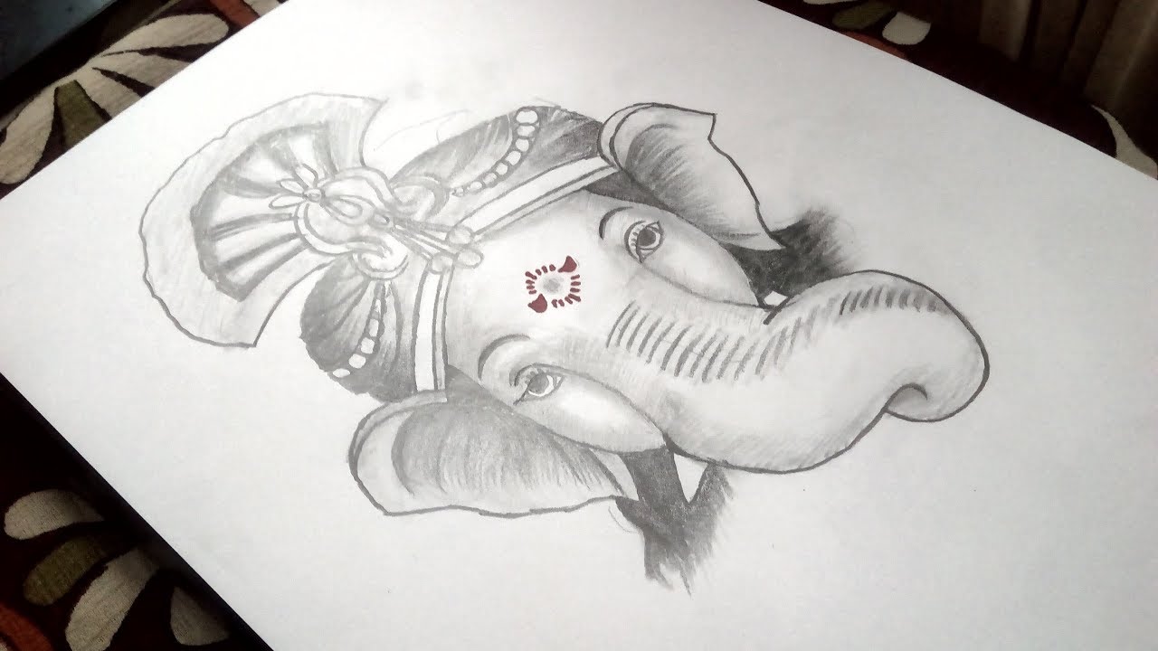 Ganpati God Drawing by Pencil Ganesh Chaturthi special drawing ...