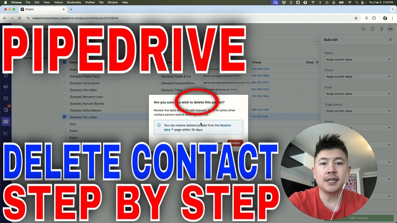 How To Delete Remove Contact In Pipedrive 🔴 - YouTube