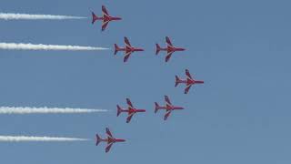 The Red Arrows - Royal Air Force Aerobatic Team perform at RIAT2022