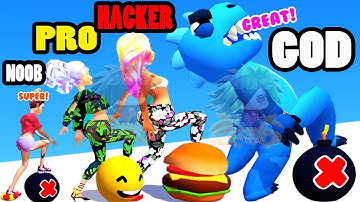 NOOB vs PRO vs HACKER vs GOD in Tippy Toe