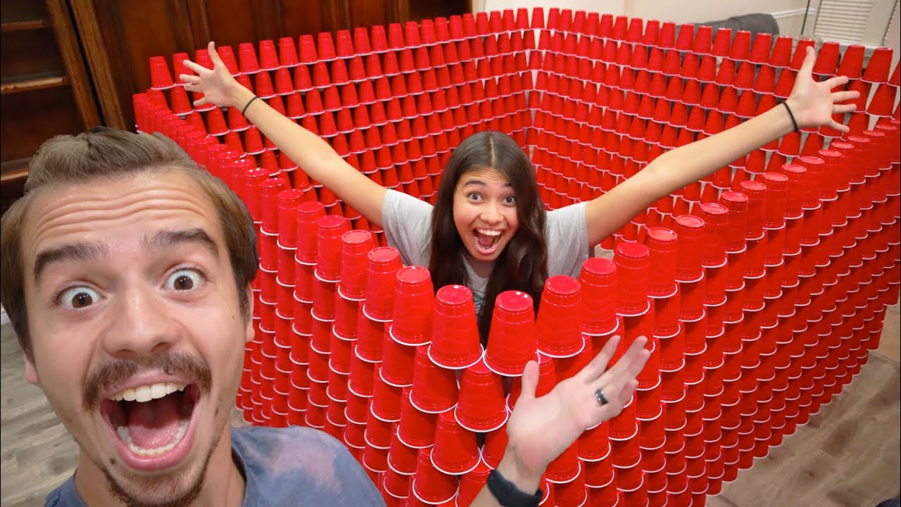 Building A HUGE CUP FORT!!!