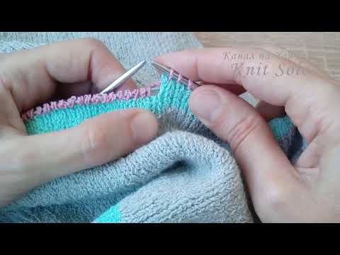 Как добавить нить другого цвета при вязании спицами