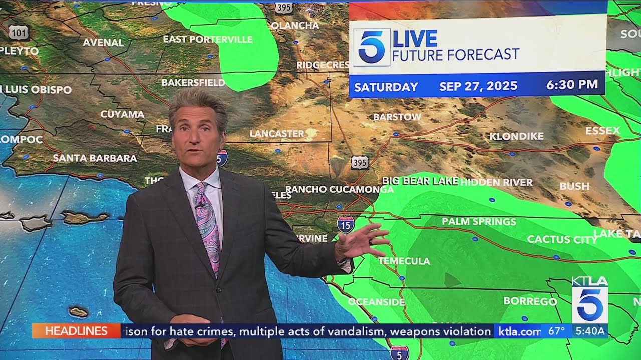 Cooler temps, weekend thunderstorms back in SoCal forecast - YouTube