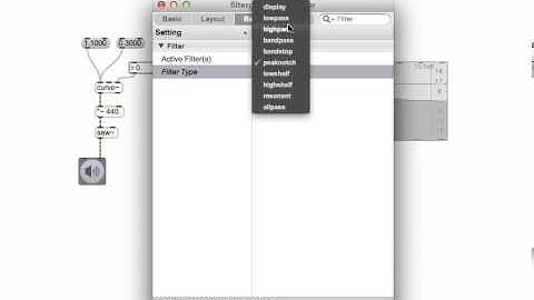 Max Tutorial: filtergraph~ Object