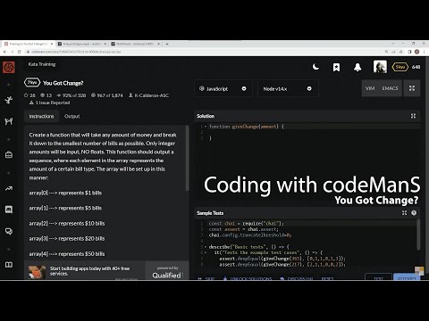 Codewars 7 kyu 2D You Got Change? JavaScript