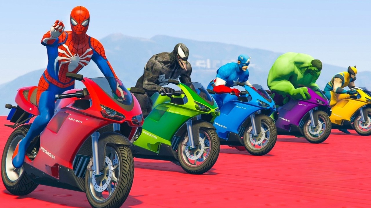 SPIDER MAN against TUNG TUNG TUNG SAHUR on Motorcycle in RAINBOW SPIDERS BRIDGE GTA MULTIVERSE