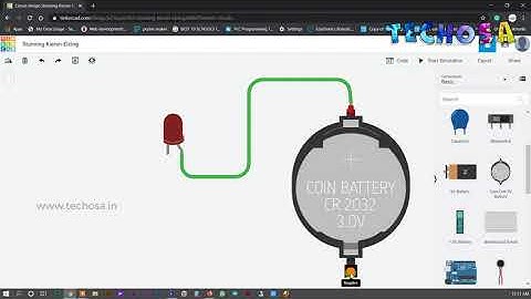Tinkercad Circuits Introduction | Topic 1 | Battery | LED | TECHOSA