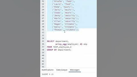 #3 PostgreSQL - ARRAY_AGG, returns an array of values #shorts