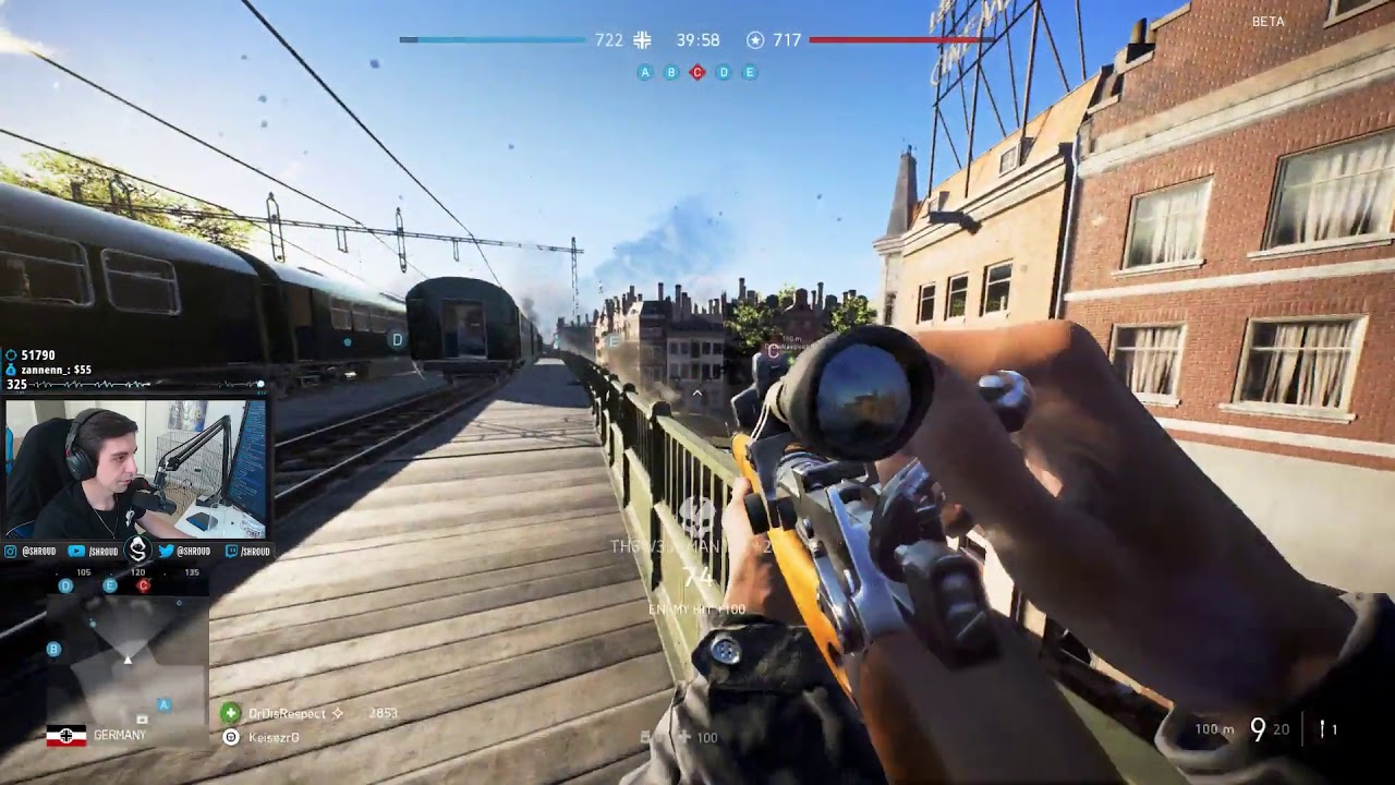 SHROUD'S CRAZY SNIPE AT BATTLEFIELD V !!!