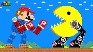 Robo Mario vs. Robo Pacman in Super Mario Bros.! Who is the Winner? | Game Animation