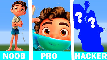 Luca Paguro Pixel Art in Minecraft. How to draw? Noob vs Pro vs Hacker