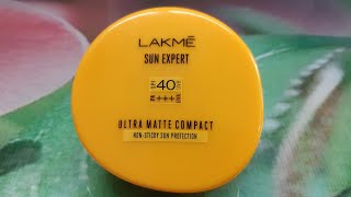 Lakme sun expert spf 40 pa+++ ultra matte compact review, best sunscreen for summers, compact