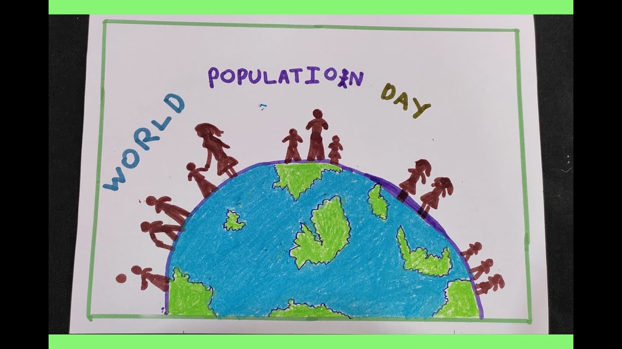World Population Day drawing video step by step - YouTube