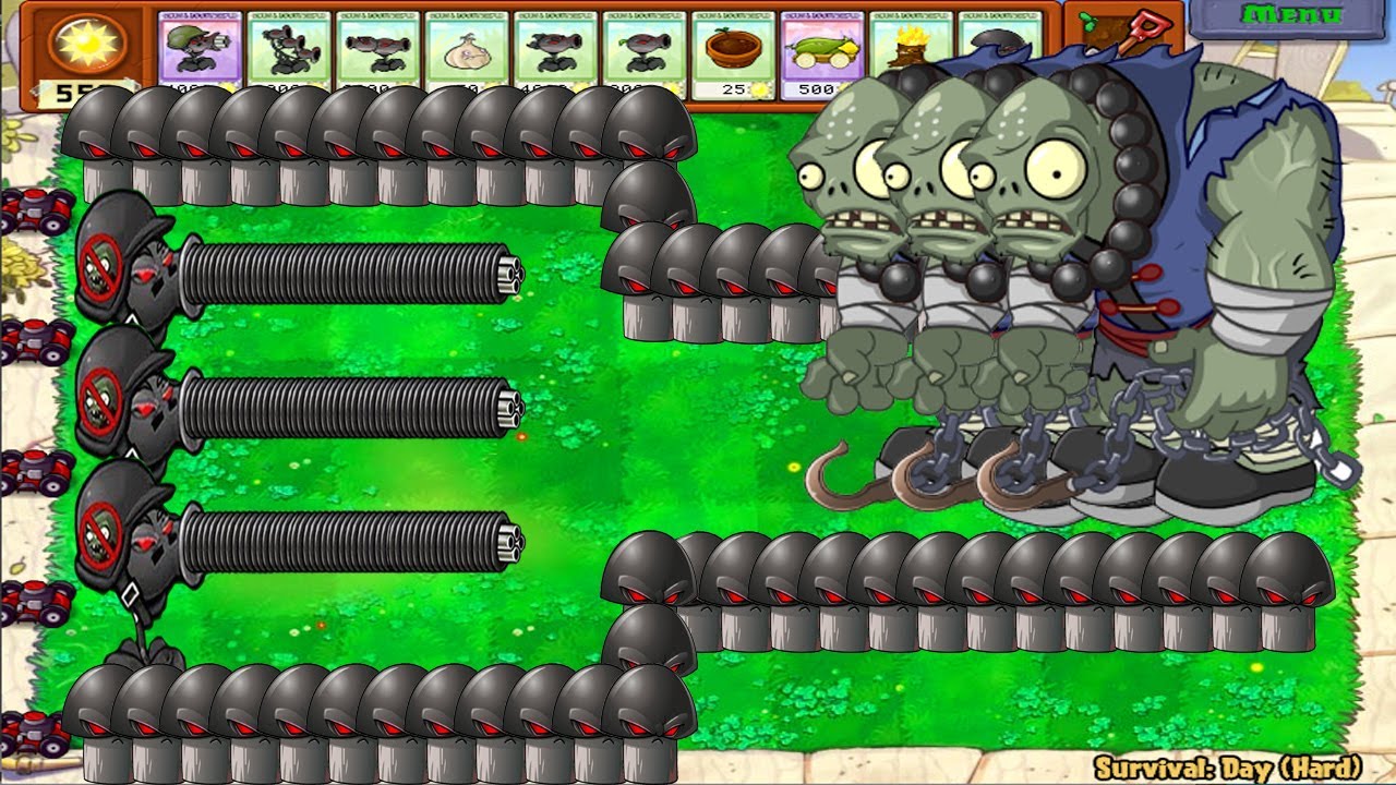 99 Doom Gatling VS 99 Doom Shroom Attack Dr.Zomboss Giga - Plants vs ...