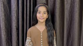 Habiba memon 9 years old introduction video