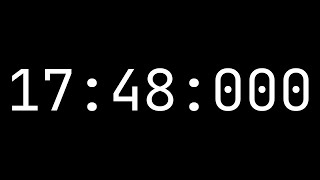 Countdown timer 17 minutes, 48 seconds [17:48:000] - White on black with milliseconds