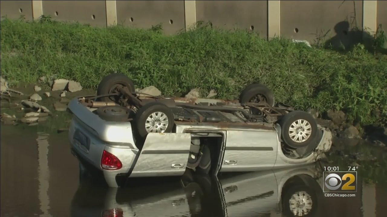 newspaper mockup Car Plunges Into Creek In Rosemont