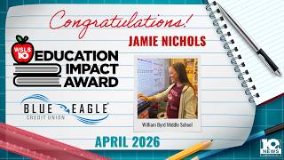 William Byrd Middle School’s Jamie Nichols earns April’s Education Impact Award