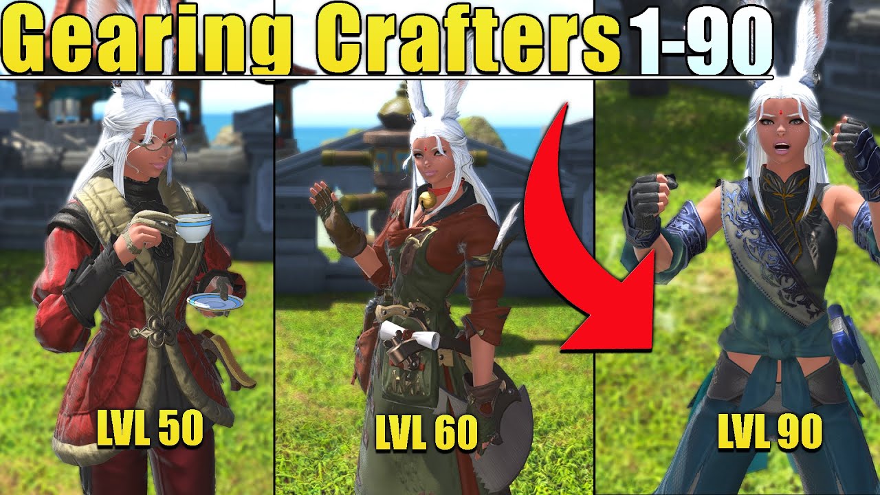 How gear FFXIV crafters/gatherers in FFXIV 1-90! YouTube