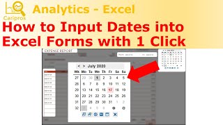 How to Input Dates into Excel Forms with 1 Click