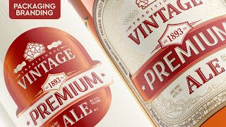 Rabbixel - Vintage ALE Whisky Label Design | Packaging Branding