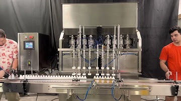 Piston Filler Machine model Trupiston 8 SERVO working with agave in different bottles by Acasi